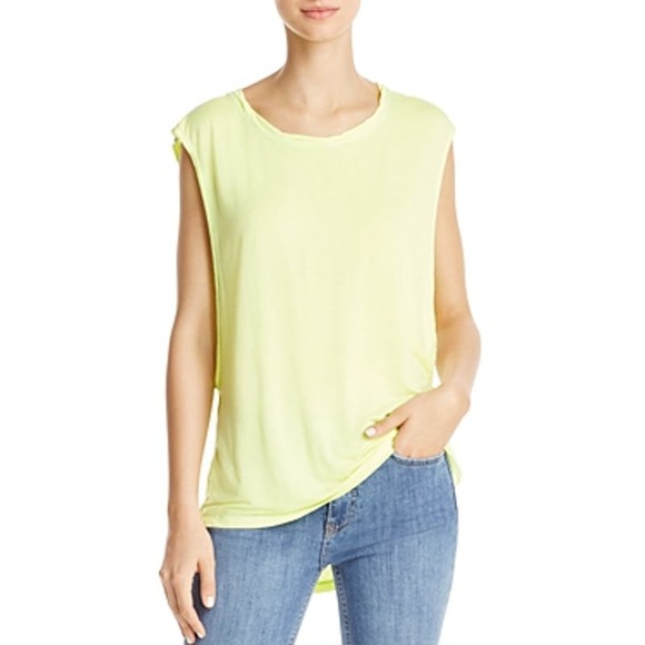 Free People Yellow The It Crew Neck Sleeveless Muscle Tank NWT Size XS - Picture 1 of 10